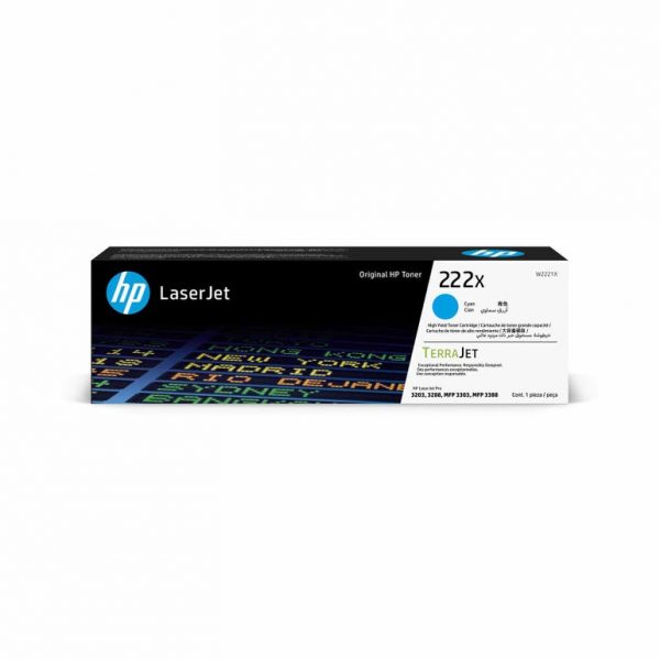 Original HP W2221X 222X High Cap Cyan Toner