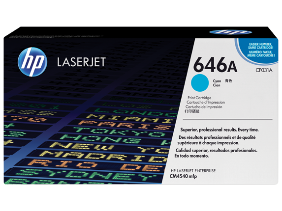 Genuine Original HP 646A Cyan Original LaserJet Toner Cartridge (CF031A)