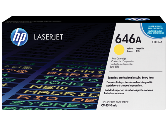 Genuine Original HP 646A Yellow Original LaserJet Toner Cartridge (CF032A)