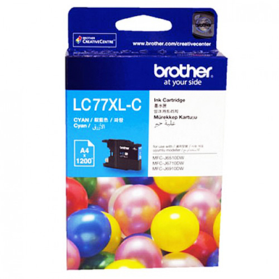 Genuine Original Brother Ink Cartridge LC77XLC Cyan Ink