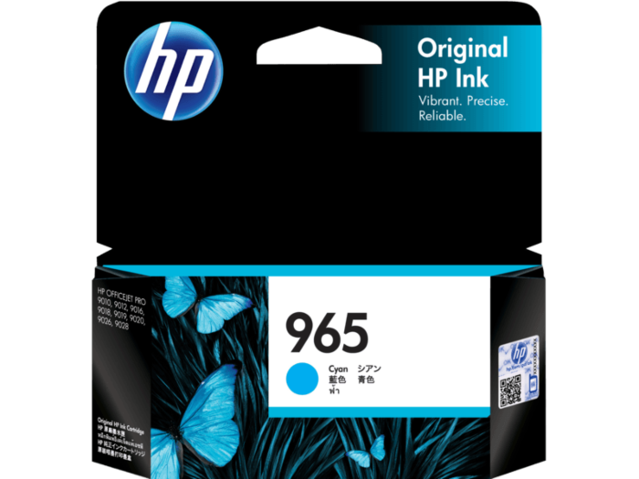 Original HP 965 Cyan Original Ink Cartridge 3JA77AA