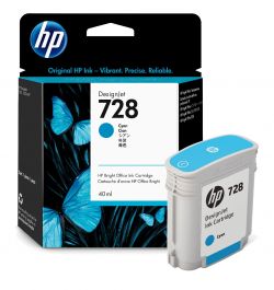 Original HP Ink 728 F9J63A Cyan 40ml