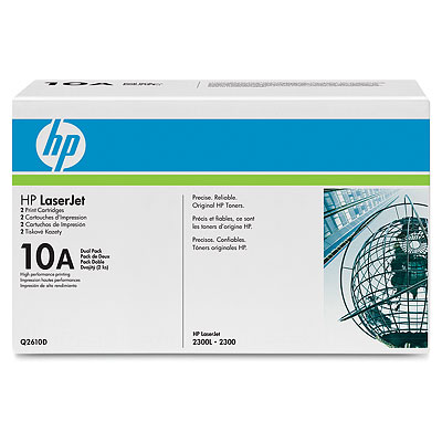 Original Q2610D Dual Pack Toner for HP Printers