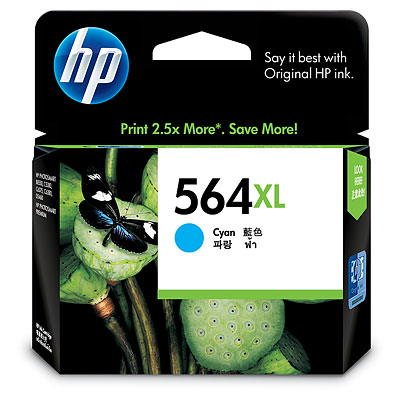 Original Genuine HP 564XL High Yield Cyan Original Ink Cartridge (CB323WA)