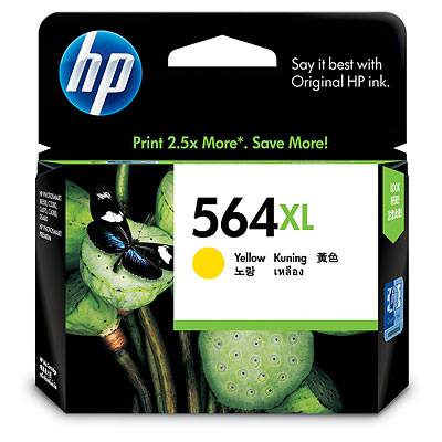 Original Genuine HP 564XL High Yield Yellow Original Ink Cartridge (CB325WA)