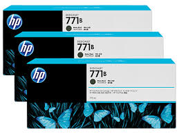 Genuine Original B6Y23A HP 771B MATTE BLACK INK CARTR 3 PACK