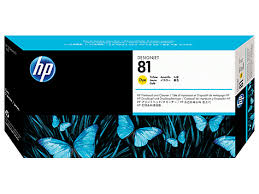 Original HP 81 Yellow DesignJet Dye Printhead and Printhead Cleaner (C4953A)