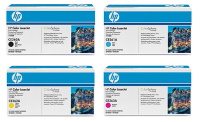 Original CE260A, CE261A, CE262A, CE263A toner for HP printers