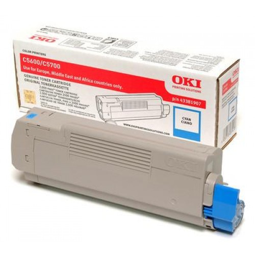 Original Genuine OKI C5600 C5700 Cyan (43381911)